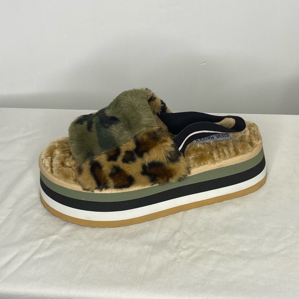 Steve Madden Womens Alvaro Leopard Sandals Women’s Size 9